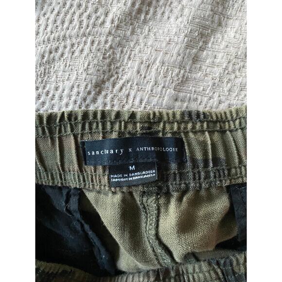 SANCTUARY X Anthropologie Discoverer Linen Camo Cargo Pants Size Medium - Picture 6 of 11